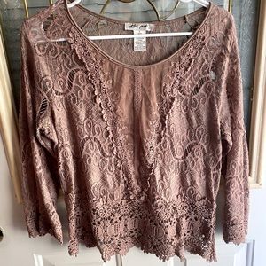 Brown Lace Top